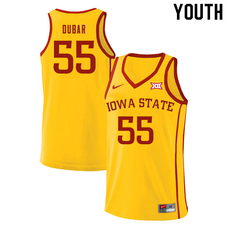 Youth #55 Darlinstone Dubar Iowa State Cyclones College Basketball Jerseys Sale-Yellow